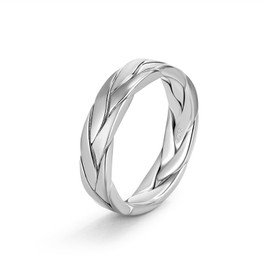 Dankadi Women & Men 925 Sterling Silver Stripe Ring Fashion Simple 5 MM Ring 5-12# Couples Jewelry For Him Her Gift in a Pretty Gift Box (Silver, 8)