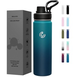 Sports Water Bottle 22oz, Insulated Water Bottle with Handle,Stainless Steel,Simple Modern,Suitable for Travel, School, Boy, Girl(Dark Night)
