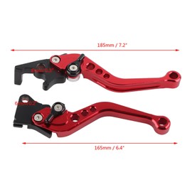Clutch Brake Handle Levers, Keenso 1 Pair 7/8" Aluminum Alloy Drum Brake Lever Handle 22mm for Most Motorcycles (Red) Pedals/Pedals & Accessories