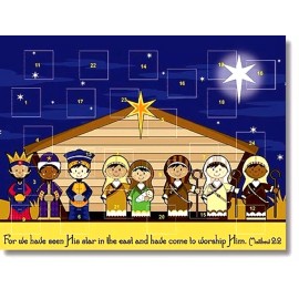 Unbranded (2) Kids Stable Nativity Christmas Advent Calendar 10" x 7.5" NIP (TC164)