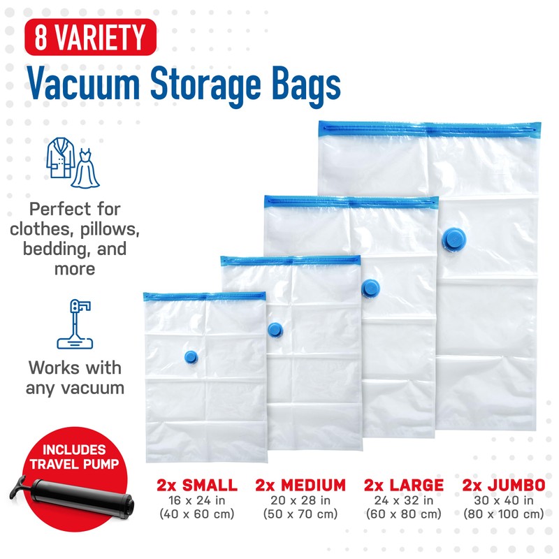 Spacesaver Vacuum Storage Bags with Hand Pump - Vacuum Seal
