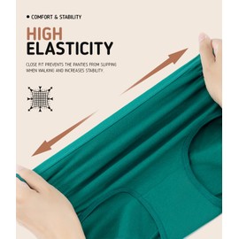 TANSTC Women's High Waisted Cotton Underwear Soft Breathable Panties Stretch Briefs Seamless Ladies Underpants Comfort Undies,Dark Color XS