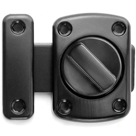 ZiYuya Bathroom Toilet Door Lock Latch, Rotate Bolt Gate Latch Sliding Door Lock, Bar Barn Door Latch for Wine Cabinet Closet Window Swivel Lock Door Lock Latch (Black)