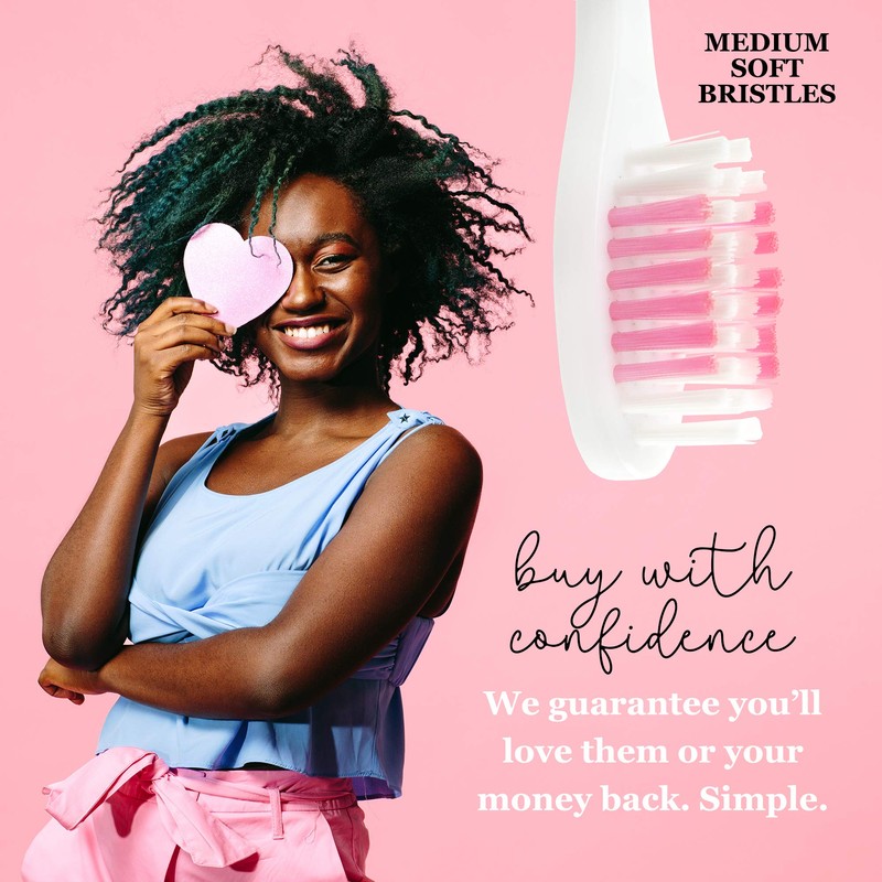 Lingito Travel Folding Toothbrush, Camping Toothbrush Bulk, Medium Bristle (6