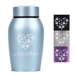 Youdear Memorials Stainless Steel Pet Urns,Premium Urns for Dog and Cat Ashes,Suitable Size Urns for Pet Ashes (small, Blue)