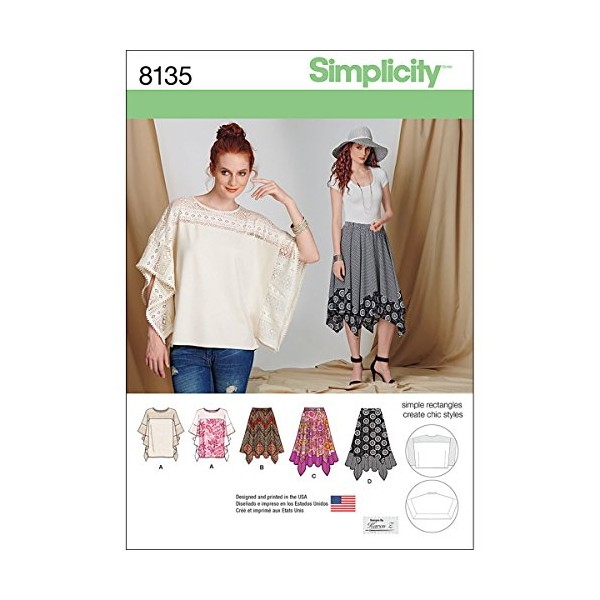 Simplicity 8135 Easy to Sew Women's Tunic and Skirt Sewing Patterns, Sizes XS-XL