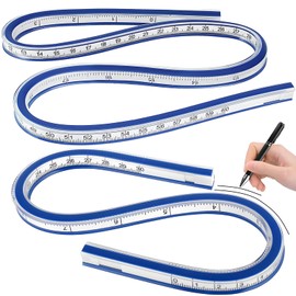 Pack of 2 curve rulers, curve ruler, tailoring supplies, flexible curve ruler for carpentry, drawing painting graphics and clothing design, flexible ruler 30 cm and 60 cm