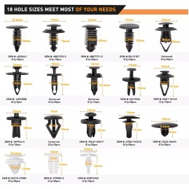 415Pcs Bumper Clips Retainer Auto Car Rivets Fastener Fender Push Pin Trim