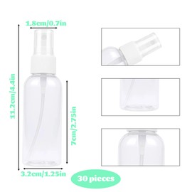 JazRvr 30 Stück sprühflasche klein, sprühflasche 50ml, kleine sprühflasche, mini sprühflasche, kleine sprühflaschen zum befüllen für Alkohol Körperpflege Flüssigkeit Kosmetik Parfüm
