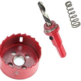 High Speed Steel M42 BI-Metal Hole Saw 53mm Cutting Diameter Saw Drilling Tool Hole Cutter for Wood, Drywall and Cornhole Boards, 1Pcs(Red)