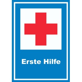HB-Druck Richtzeichen Erste Hilfe Schild A6 Rückseite selbstklebend