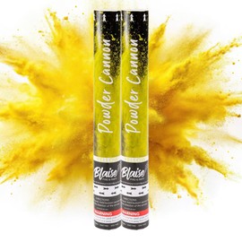 Blaise Pyro & Party - Yellow Powder Poppers - Water-Soluble & Colorful Powder Cannons for Gender Reveals, Birthdays, Weddings & Celebrations - Easy to Use for Memorable Photos - 16-Inch, 2-Pack