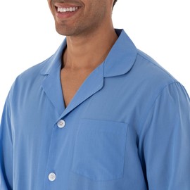 Fruit of the Loom mens Long Sleeve Broadcloth Pajama Set, French Blue, 2X US