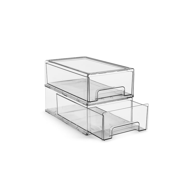 Sorbus Fridge Drawers - Clear Stackable Pull Out Refrigerator Organizer