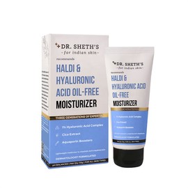 Dr. Sheth's Haldi & Hyaluronic Acid Oil-Free Moisturizer | Lightweight Moisturiser To Rehydrate Dull Skin | 1% Hyaluronic Acid, Cica Extract | Women & Men | 50G, Adult
