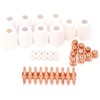 40Pcs Plasma Cutter Consumables Cutting Extended Electrode Electric Nozzle Ceramic