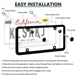 Ettonsun License Plate Cover & Frames, 2 Pack Clear License Plate Protector