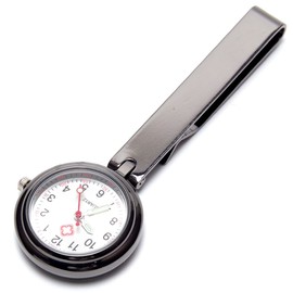 GoodsLand GD-CLIPNW-BK Nurse Watch, Clip-on Watch, Luminous Hands, Simple, Fashionable, Metallic