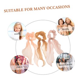 PACKOVE 10Pcs Scrunchies with Ribbon Tails for Women Chic Long Tail Hair Rings Hair Accessories for Everyday Wear and Special Occasions