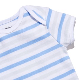 Nanit Sleep Wear Short Sleeve Bodysuit - 9M Cornflower Blue Stripe