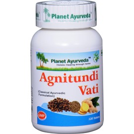 Planet Ayurveda Agnitundi Vati - Herbal Tablet, 500 Mg Veg Tablets - 2 Bottles (Each Bottle Contains 120 Tablets)