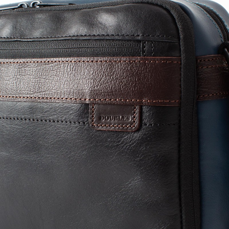 Double BZN-7026 Men's Shoulder Bag, Genuine Leather, B5 Storage, Cowhide
