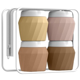 Travel Containers for Toiletries, Premium Silicone Cosmetic Cream Jars, TSA Approved Leak-Proof Refillable Travel Size Toiletries with Clear Bag for Cosmetic Face Body Cream (Apricot, 1.7OZ)