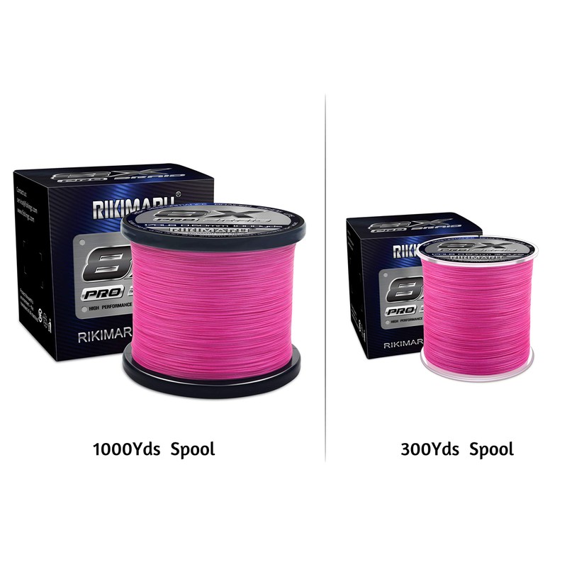 RIKIMARU Braid Pro 8X (Plum Pink, 65LB(0.40mm)-300Yds)