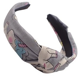 Topkids Accessories Pretty Knotted Singular Headband, Alice Band for Women & Kids, Pretty Party Gifts for Girls, Accessories for Girls, Cute Womens Hair Accessories (Purple Unicorns)