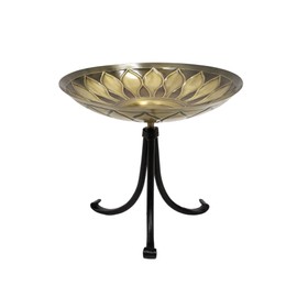 Achla Designs 201-4009B African Daisy Tripod Stand Birdbath, Antique and Patina Finish