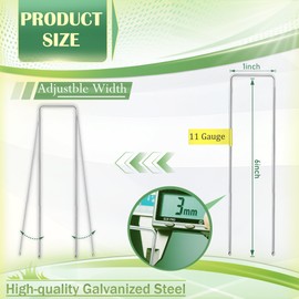 Qiang Ni Landscape Staples Galvanized: 200-Pack 6 Inch U-Shaped Garden Stakes 11 Gauge - Hot-dip Outdoor Decoration Anchors for Yard Tent Fence Ground Stakes