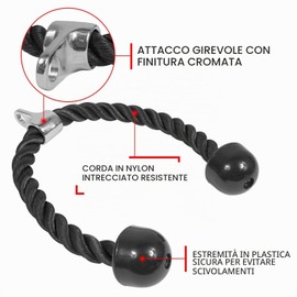 Yes4All SX2G Corda per tricipiti, 68,6 cm - Nero