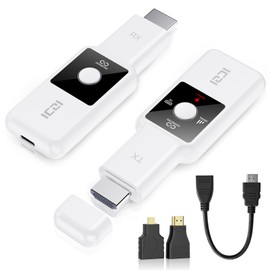 ICZI HDMI Wireless Transmitter and Receiver, Full HD 1080P HDMI Radio Transmission, 165FT/50M Wireless Transmission for Streaming Video Audio File from Laptop, PC to HDTV, Projector, 2.4G/5G Portable
