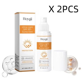 &Hoygi moisturizing face protection cream, moisturizing, refreshing and breathable, fast-acting film to isolate the outdoor UV skin protection milk sunscreen Skincare Moisturizer - Specification: 2pcs