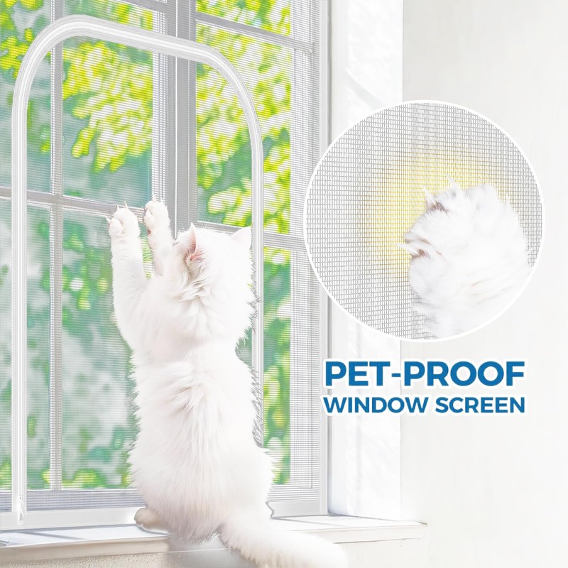 47'' x 47'' Adjustable Window Fly Screen, Fiberglass Mesh Mosquito