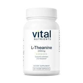 Vital Nutrients L-Theanine 200mg - Vegan Supplement - L Theanine Supplement Supports Normal Stress Levels and Cognitive Function* - Gluten, Dairy and 