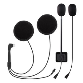 LEXIN Motorcycle Audio Set for Helmet Bluetooth Headset, 36mm Speakers, Type-C Connector, Button/Boom Mic, Fit for B4FM/GTX/G2P/G16/G1/MeshCom/Novus