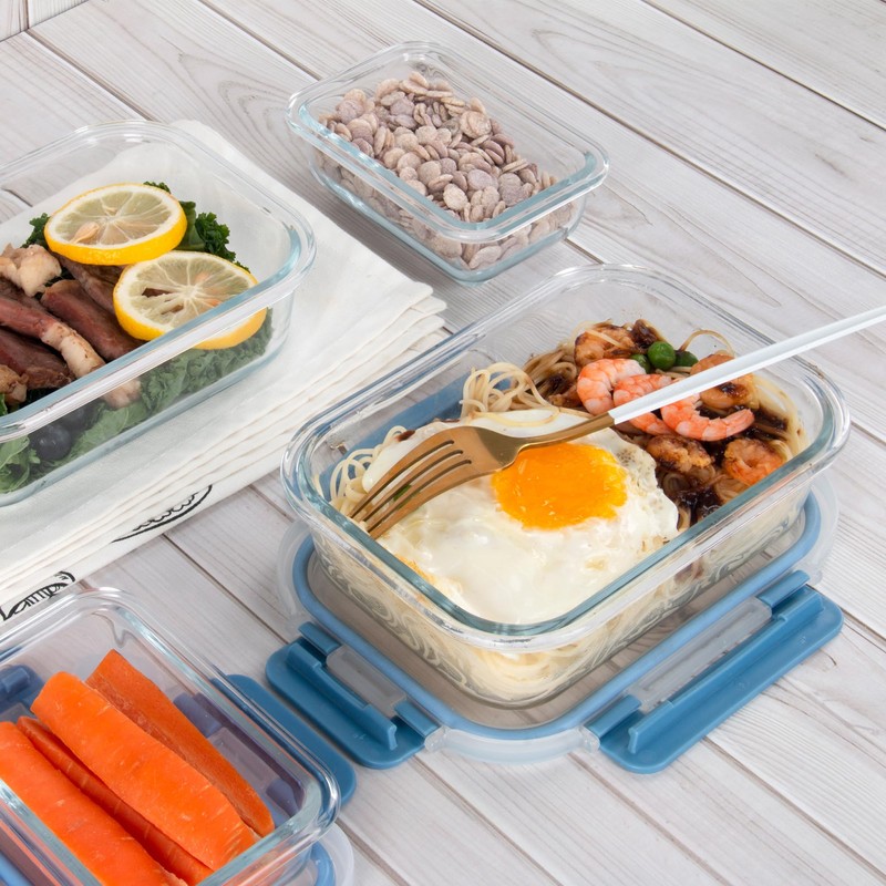 UMEIED 12 PACK Glass Food Storage Containers with Leak Proof