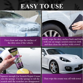 AGUPPO Nano Sparkle Cloth Car Scratch Remover Set,Nano Sparkle Cloth and Car Scratch Repair Paste, Nano Cleaning Cloth Scratch Remover for Deep Scratch Repair