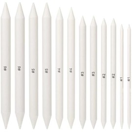 Blending Stump, 12 PCS Tortillions Blending Pencil Oil Pastel Blending Tools Shading Pencils Soft Paper Felts Sketch Blending Sticks for Artist Student Sketch Drawing Supplies (6 Sizes)