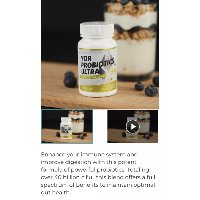 YOR Health Probiotic Ultra Digestive Supplement: Gluten & Dairy Free,