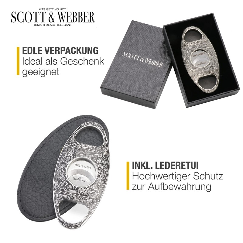 Scott & Webber® - Cigar cutter with double blade made