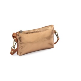 HYDESTYLE Crossbody bags for Women, Small Leather Cross Body Phone Purses Bag Ladies Handbags & Shoulder bags, Travel Friendly Envelope Wristlet Clutch with Pockets Compartments Large Capacity-Copper