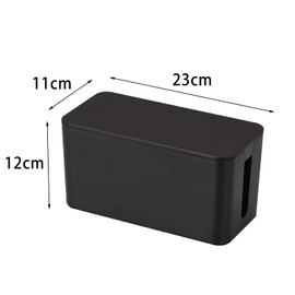 Cable Management Box, Cable Tidy Box Black Cable Organiser Box with Lid Small Cable Box for Hiding Power Strips Electrical Cords Organiser