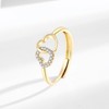 XRWilma elegant gold & silver copper zirconia double heart ring