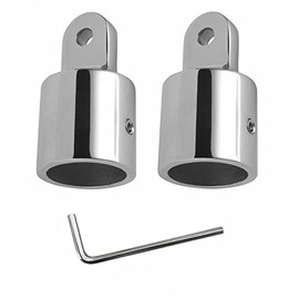 SHENGHUISS 2 Pcs 1 inch Bimini Top Cap Eye End Boat Fitting Stainless Steel 316 Fits 1 inch O.D. Round Tubing with L Shape Hex Key