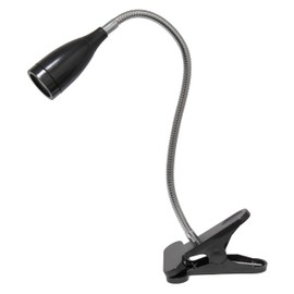 Simple Designs LD2005-BLK Flexible Gooseneck LED Clip Light Desk Lamp, Black