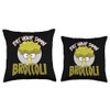 Green Goodness Broccoli Eat Your Damn Broccoli Throw Pillow, 18x18,