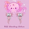 YueYuan Axolotl Stud Earrings for Women 925 Sterling Silver Axolotl
