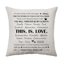 Aconesong This Is Love Reminder Gifts for Her Him Cushion Cover Cushion Case Throw Pillow Cover Gift for Couple Idea Valentines for Wife Husband Girlfriend Boyfriend (This Is Love)
